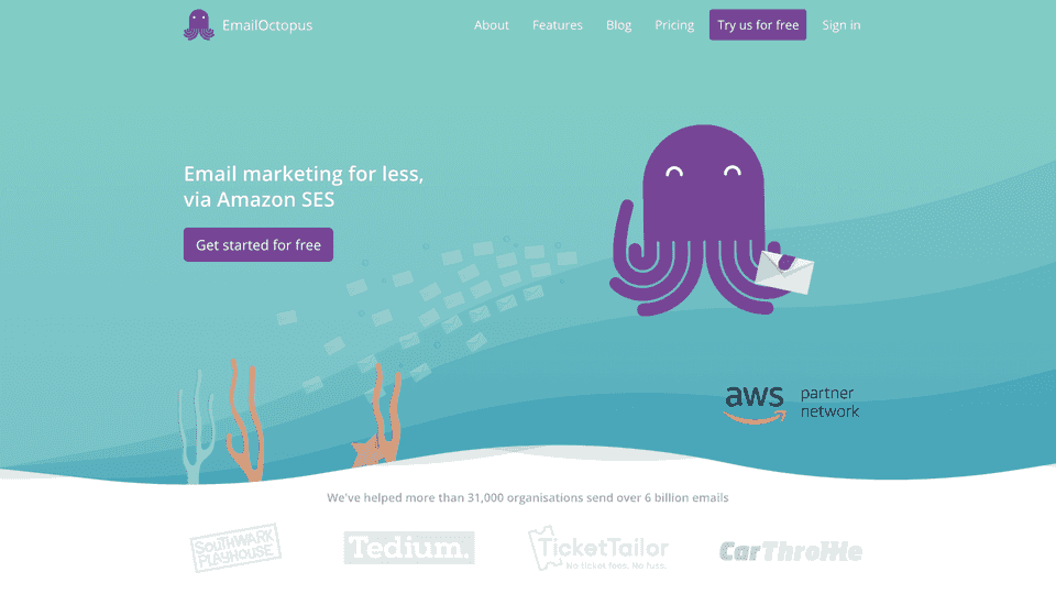 Email Octopus landing page